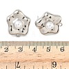 Brass Plastic Pearl Stud Earring Findings KK-G547-06P-3