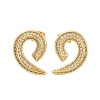 Rack Plating Brass Micro Pave Clear Cubic Zirconia Stud Earrings for Women EJEW-C125-28G-3