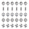 60Pcs 5 Styles Tibetan Style Zinc Alloy Sport Ball Connector Charms FIND-HS0001-38-1