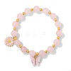 Natural Rose Quartz Round Beads Stretch Bracelets RY7989-4-1