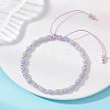 Flat Round Synthetic Blue Lace Agate Beads Braided Bead Bracelets BJEW-JB13247-01-1