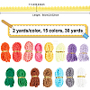 BENECREAT 30 Yards 15 Colors Nylon Elastic Ribbon EC-BC0001-40-2