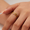 Stainless Steel Hollow Peace Sign Open Cuff Rings YB1218-2