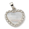 Rack Plating Brass Pave Shell Pendants KK-K392-52P-1