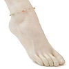 Dyed Disc Natural Shell Beaded 304 Stainless Steel Link Chain Anklets AJEW-AN00725-2