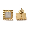 Ion Plating(IP) 304 Stainless Steel Square Stud Earrings EJEW-C114-03G-1