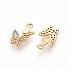 Brass Micro Pave Cubic Zirconia Pendants ZIRC-T016-25-2