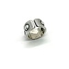 Halloween Two Tone Alloy Skull Cuff Open Rings for Unisex WG69205-01-4