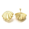 Rack Plating Shell Shape Brass Stud Earrrings EJEW-L097-11G-1