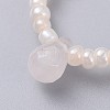 Natural Rose Quartz Stretch Finger Rings RJEW-JR00278-01-2