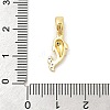 Rack Plating Leaf Brass Clear Cubic Zirconia Pendants KK-S407-13G-C-3