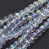 13 inch AB Color Plated Round Glass Beads GR6mmC28-AB-1