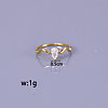 Teardrop 304 Stainless Steel with Clear Cubic Zirconia Finger Rings for Women FS-WG6614B-01-5