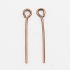 Red Copper Plated Brass Eye Pin Jewery Making Findings X-EPC2.0cm-R-1