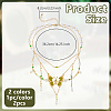 2Pcs 2 Colors Alloy Enamel Butterfly Pendant Double Layer Necklaces for Women NJEW-OC0001-05-2