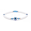 Resin Evil Eye & Acrylic Beaded Stretch Bracelet for Women BJEW-JB08609-4
