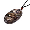 Natural Flower Agate Pendant Necklaces NJEW-S421-020B-3