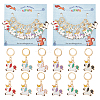 Alloy Enamel Unicorn Pendant Locking Stitch Markers HJEW-AB00051-1