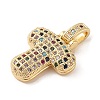 Brass Micro Pave Cubic Zirconia Pendants ZIRC-P121-01G-T-2