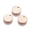 Ion Plating(IP) 304 Stainless Steel Textured Pendants STAS-I098-01-8mm-RG-3