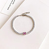 304 Stainless Steel Micro Pave Cubic Zirconia Link Chain Bracelets for Women FS-WG578D6-02-1