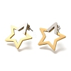 Ion Plating(IP) 304 Stainless Steel Hollow Star Stud Earrings EJEW-C118-06B-2