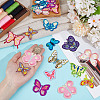 24Pcs 12 Styles Butterfly Polyester Computerized Embroidery Iron on/Sew on Patches PATC-GO0001-18-3