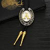 Cowboy Western Alloy Horseshoes & Letter Pendant Bolo Tie Necklaces NJEW-WH20014-02A-4