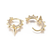 Punk Style Brass Huggie Hoop Earrings X-EJEW-L231-24G-2