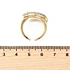 Brass Micro Pave Cubic Zirconia Cuff Rings RJEW-V007-02GP-5