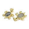 Natural Labradorite & Brass Pendants KK-F887-01G-05-2