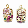 Brass Micro Pave Cubic Zirconia Pendants X-ZIRC-Q200-010-NF-2