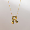 Brass Chunky Initial Pendant Necklaces WG97A63-18-1
