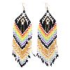 Bohemian Handmade Glass Tassel Dangle Earrings IS1650-5