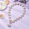 2Pcs 2 Colors Imitation White Pearl Acrylic Beaded Necklaces NJEW-JN05122-4