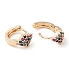 Rack Plating Brass Micro Pave Colorful Cubic Zirconia Hoop Earrings for Women EJEW-P238-01KCG-2