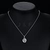Silver Plated Brass Cubic Zirconia Oval Pendant Necklaces NJEW-BB02965-D-5