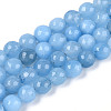 Dyed Natural White Jade Beads Strands LS-G-T139-8mm-60-15-4