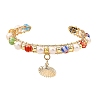 Brass Wire Wrapped Cuff Bangles BJEW-JB13955-3