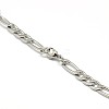 Tarnish Resistant 304 Stainless Steel Figaro Chain Necklace Making STAS-A028-N021P-3