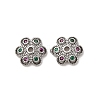 Brass Cubic Zirconia Bead Caps ZIRC-L105-03B-P-1