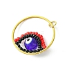 3Pcs Glass Seed Beaded Evil Eye Pendants PALLOY-MZ00532-4