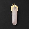 Snake Head Natural Rose Quartz Pointed Pendants G-I333-01H-3