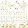 BENECREAT DIY Sun & Moon & Star Earring Making Finding Kit DIY-BC0006-50-1