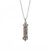 Synthetic Mixed Stone Chip Wishing Bottle Cone Love Glass Pendant Necklaces FL0210-8-1