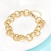 Hammered 304 Stainless Steel Rolo Chain Bracelets for Women BJEW-A160-10G-2