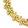 Rack Plating Brass Pave Cubic Zirconia Butterfly Link Bracelets for Women BJEW-B110-05G-3