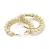 Natural Fossil Beaded Hoop Earrings for Women EJEW-C003-03J-RS-2