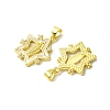 Real 18K Gold Plated Brass Micro Pave Cubic Zirconia Pendants KK-H472-14G-01-2
