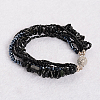 Dyed & Heated Black Agate  Multi-strand Bracelets BJEW-L488-02-1